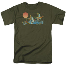 Load image into Gallery viewer, Wild Wings Three Ducks Mens T Shirt Military Green