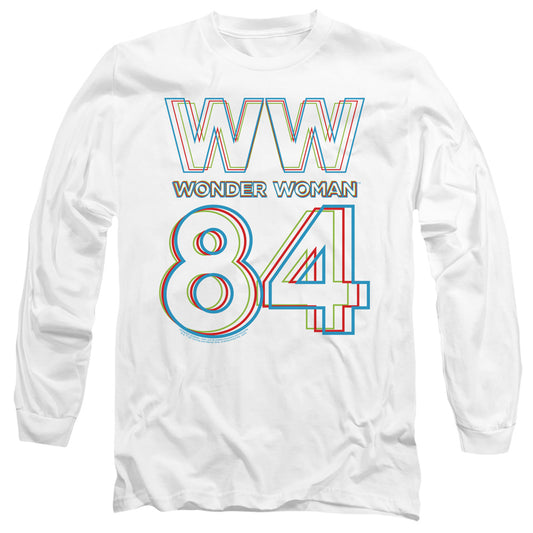 Wonder Woman 84 3D Hype Logo Mens Long Sleeve Shirt White Officially Licensed