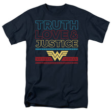 Load image into Gallery viewer, Wonder Woman 84 Truth Love Justice Mens T Shirt Navy