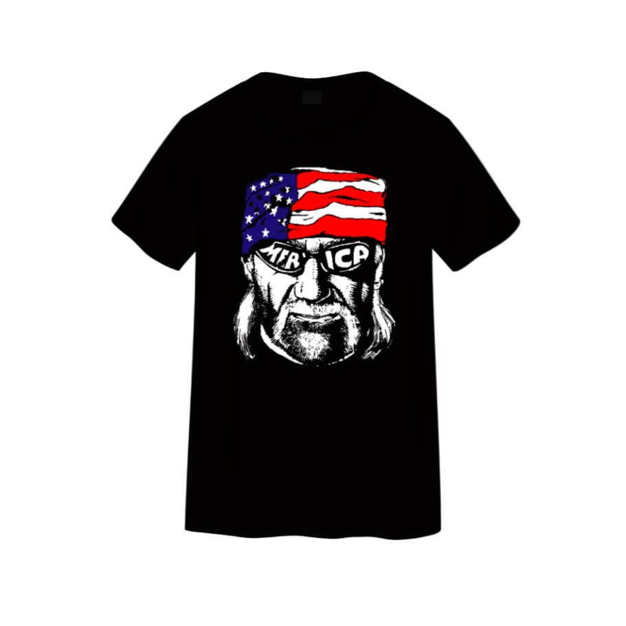 Hulk Hogan Hollywood Face Merica Mens T Shirt Black