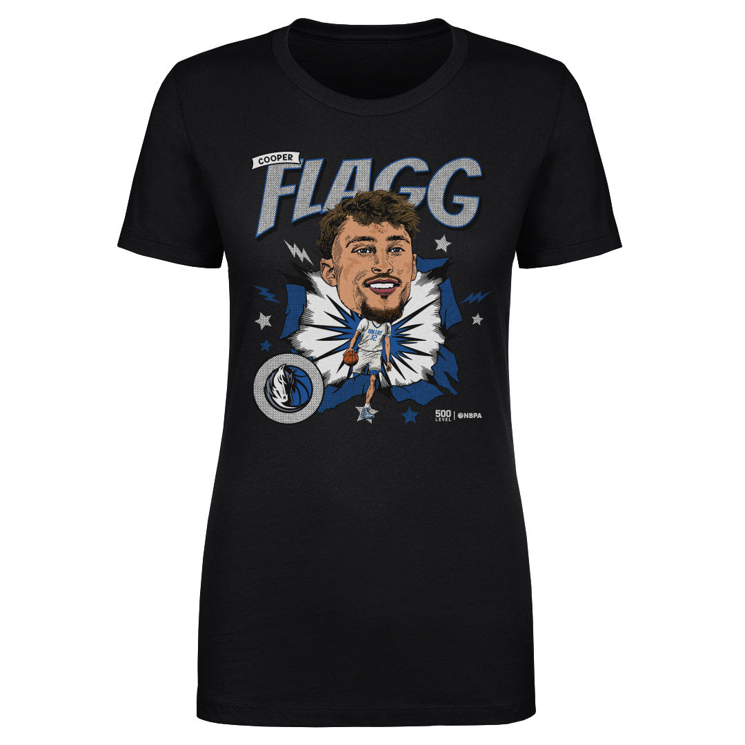 Cooper Flagg Dallas Mavericks Caricature WHT