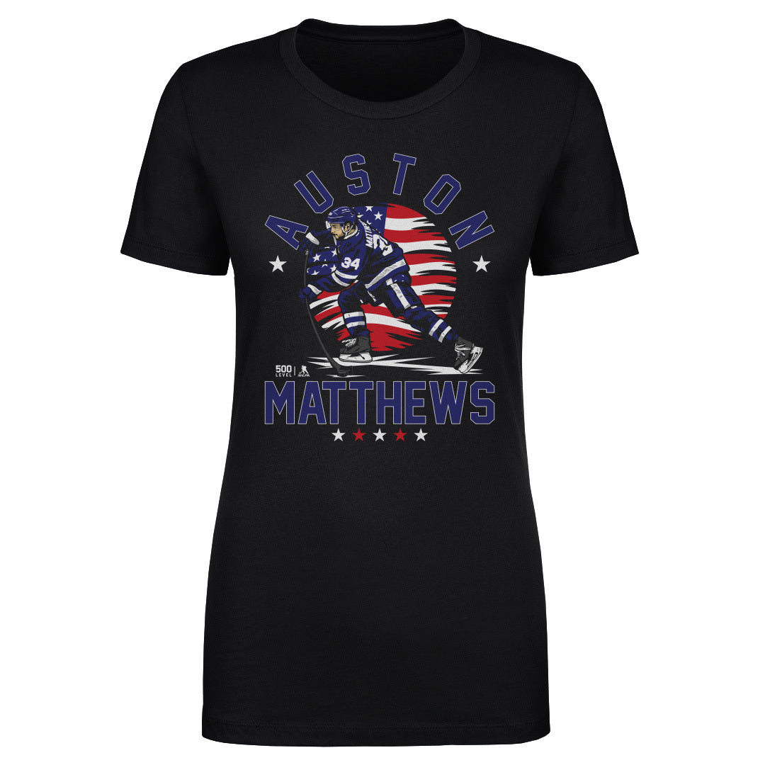 Auston Matthews Toronto USA Flag WHT