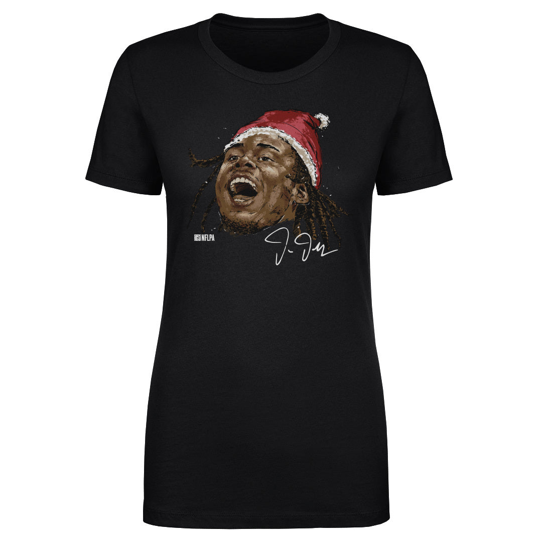 Justin Jefferson Minnesota Portrait Santa Hat WHT
