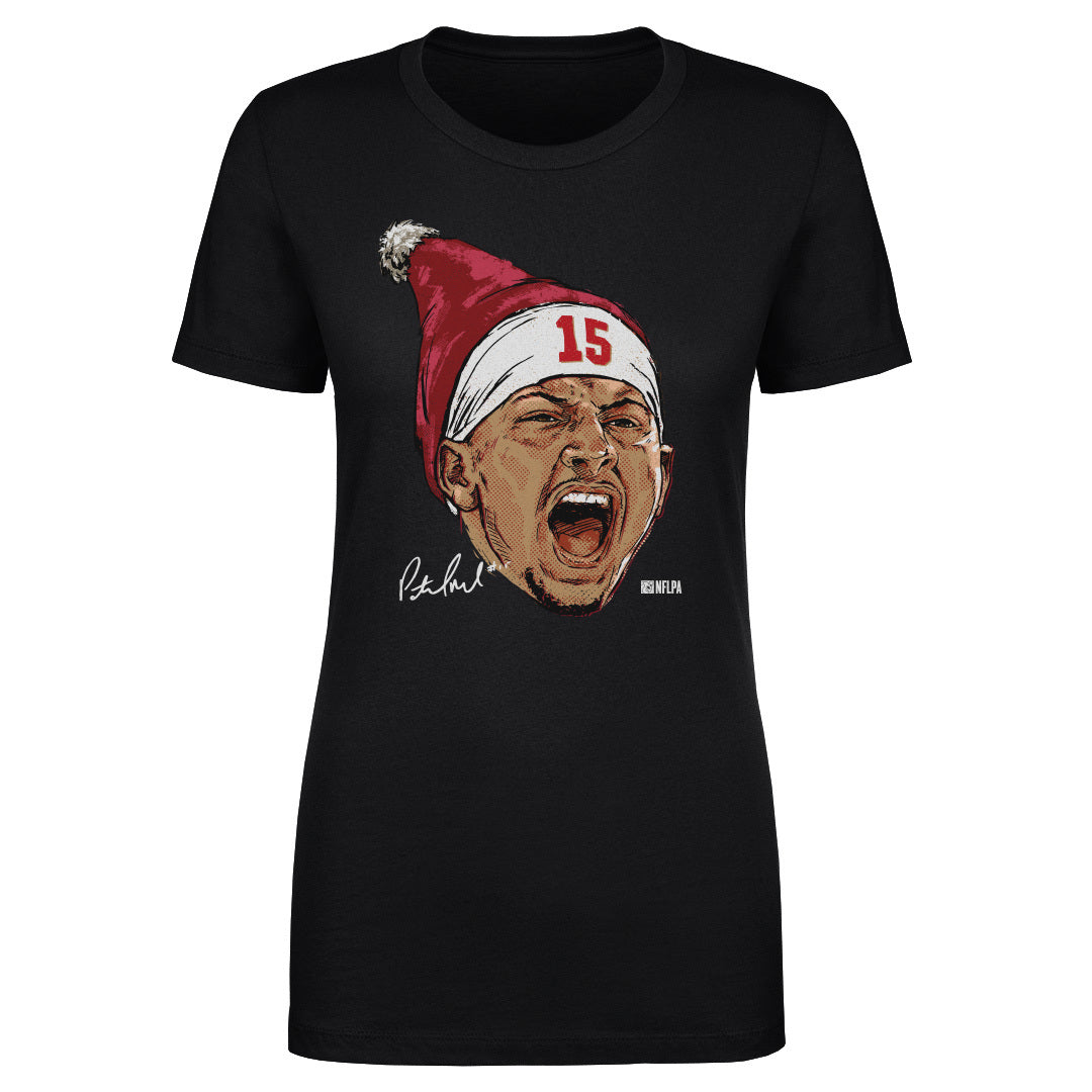 Patrick Mahomes Kansas City Portrait Santa Hat WHT