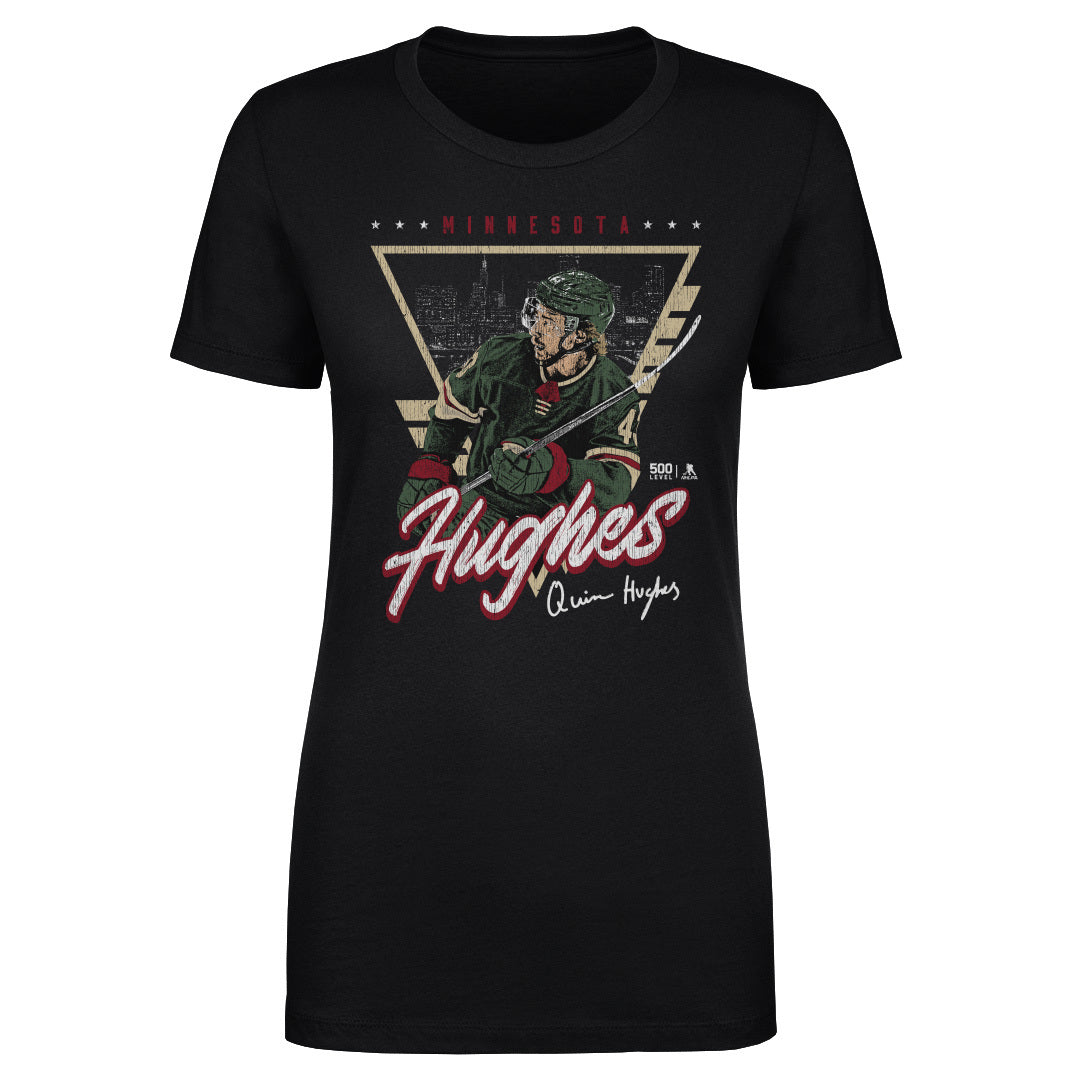 Quinn Hughes Minnesota Triangle Retro WHT