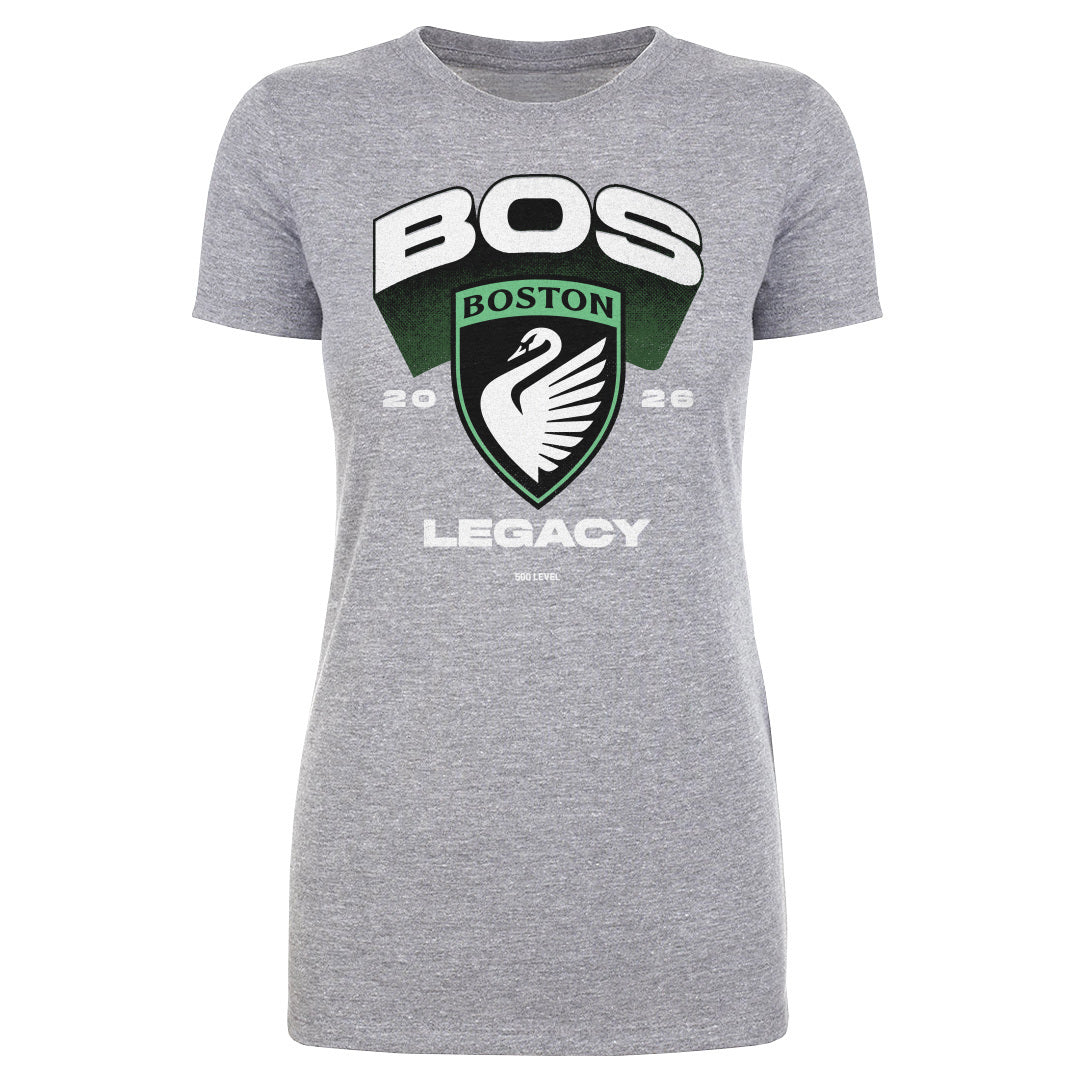 Boston Legacy FC Emblem WHT Womens T Shirt 500 Level Officially Licensed Fan Gear