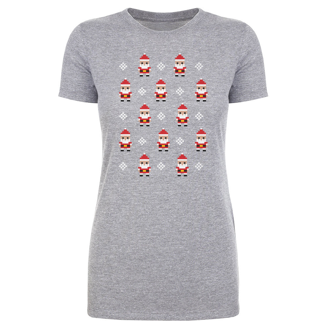 Christmas 8-bit Santas WHT