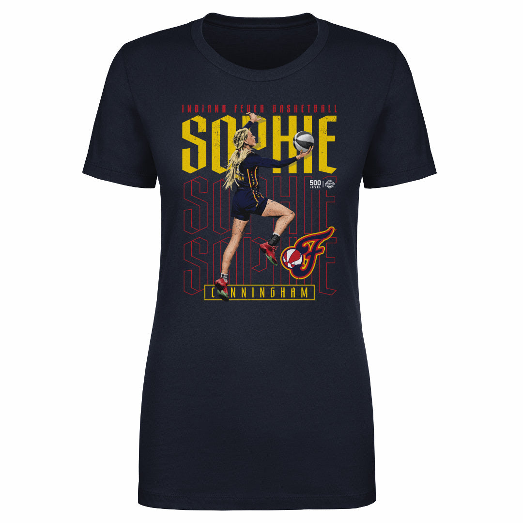 Sophie Cunningham Indiana Fever Repeat WHT Womens T Shirt 500 Level Officially Licensed Fan Gear