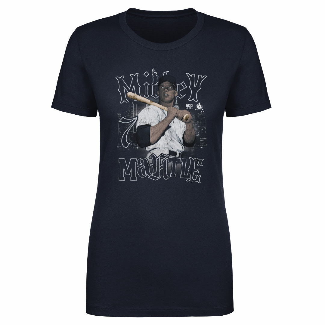 Mickey Mantle New York Y Skyline WHT
