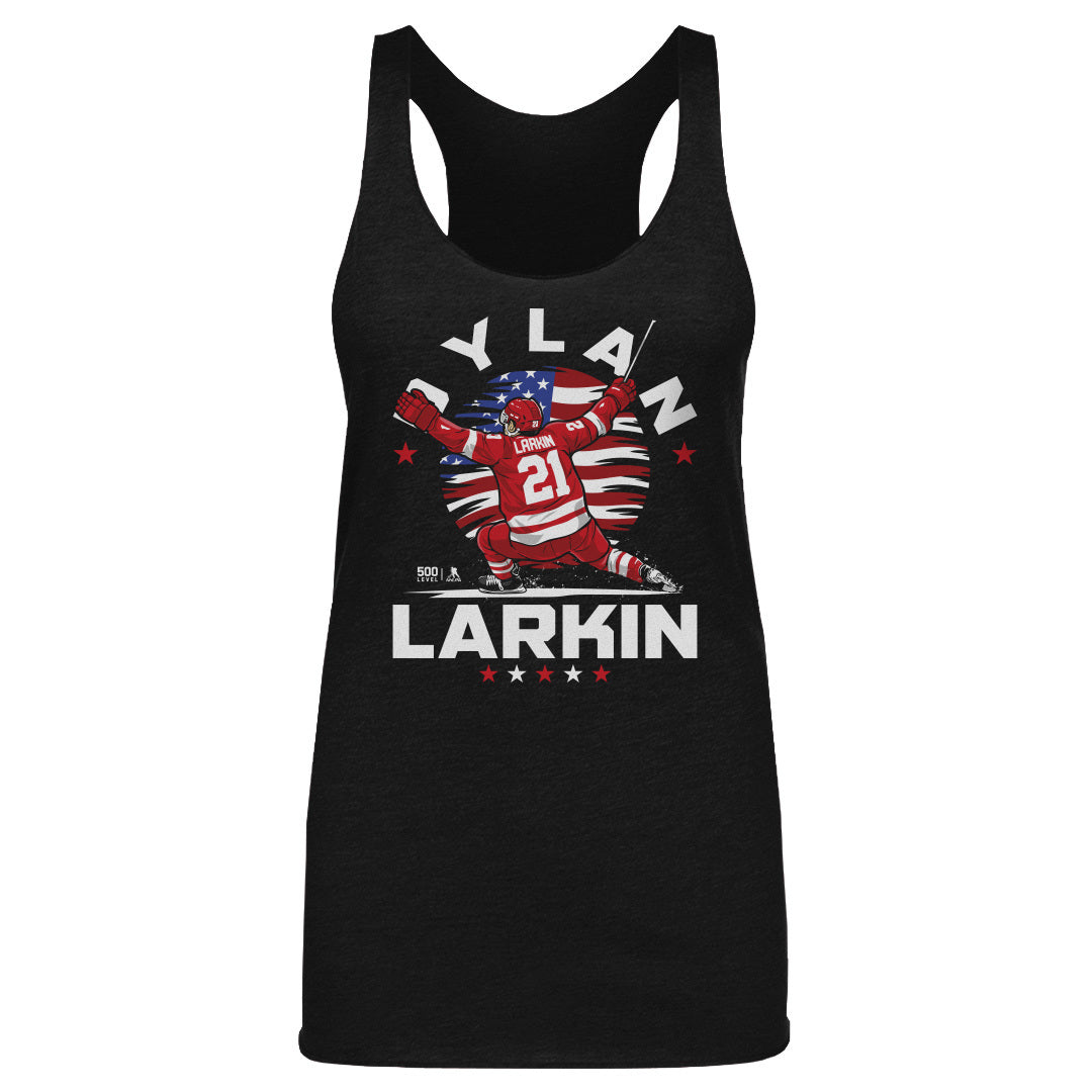 Dylan Larkin Detroit USA Flag Celebration WHT