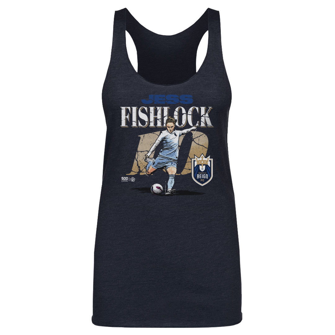 Jess Fishlock Seattle Reign FC Cracked Number WHT