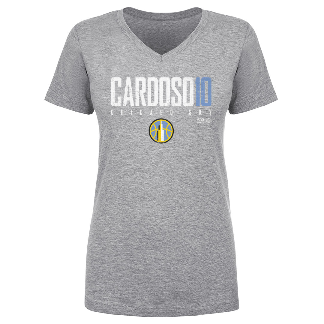 Kamilla Cardoso Chicago Sky Elite WHT Womens V-Neck T Shirt 500 Level Officially Licensed Fan Gear