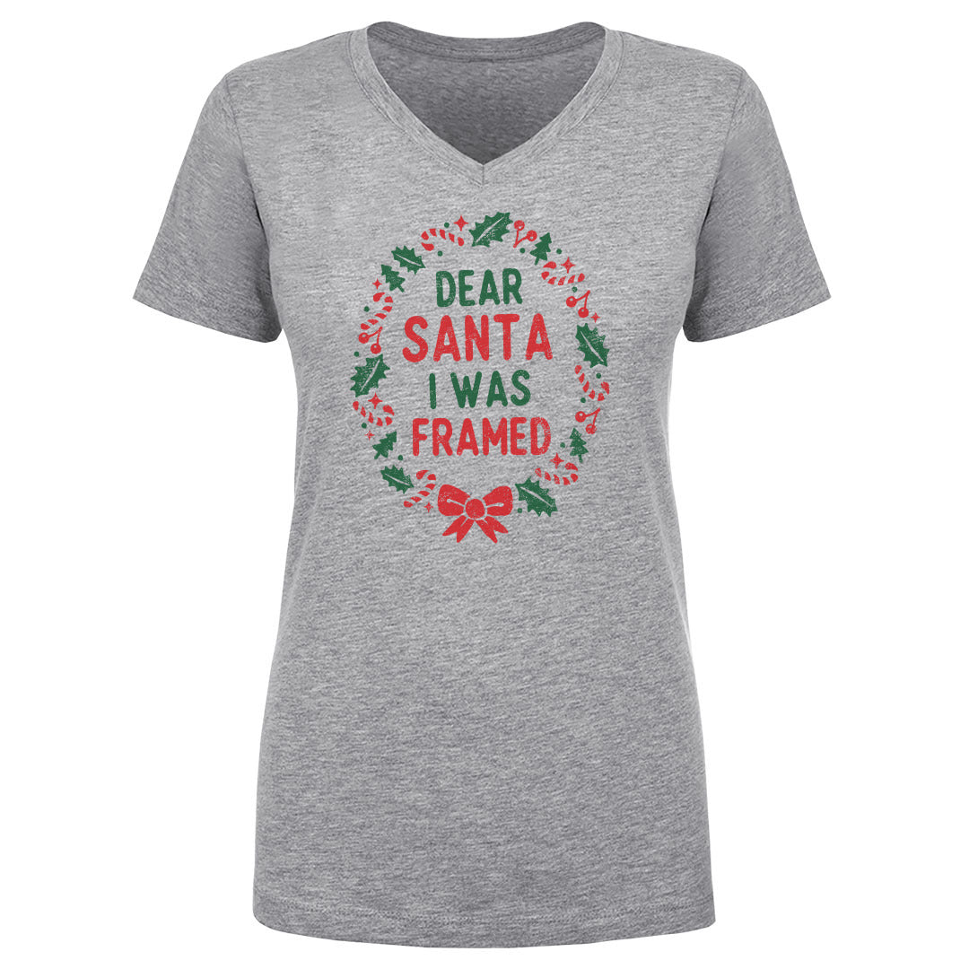 Christmas Dear Santa I Was Framed WHT