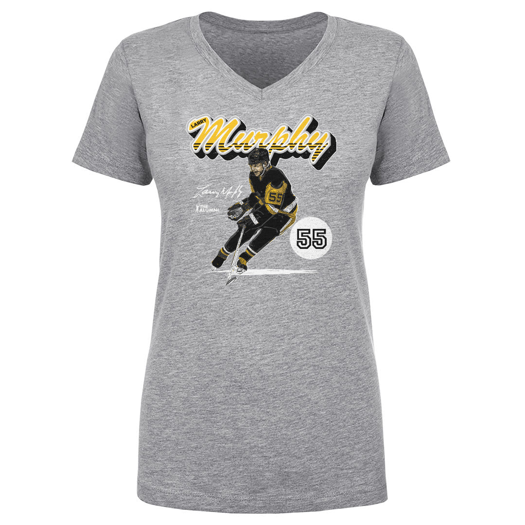 Larry Murphy Pittsburgh Retro Script WHT