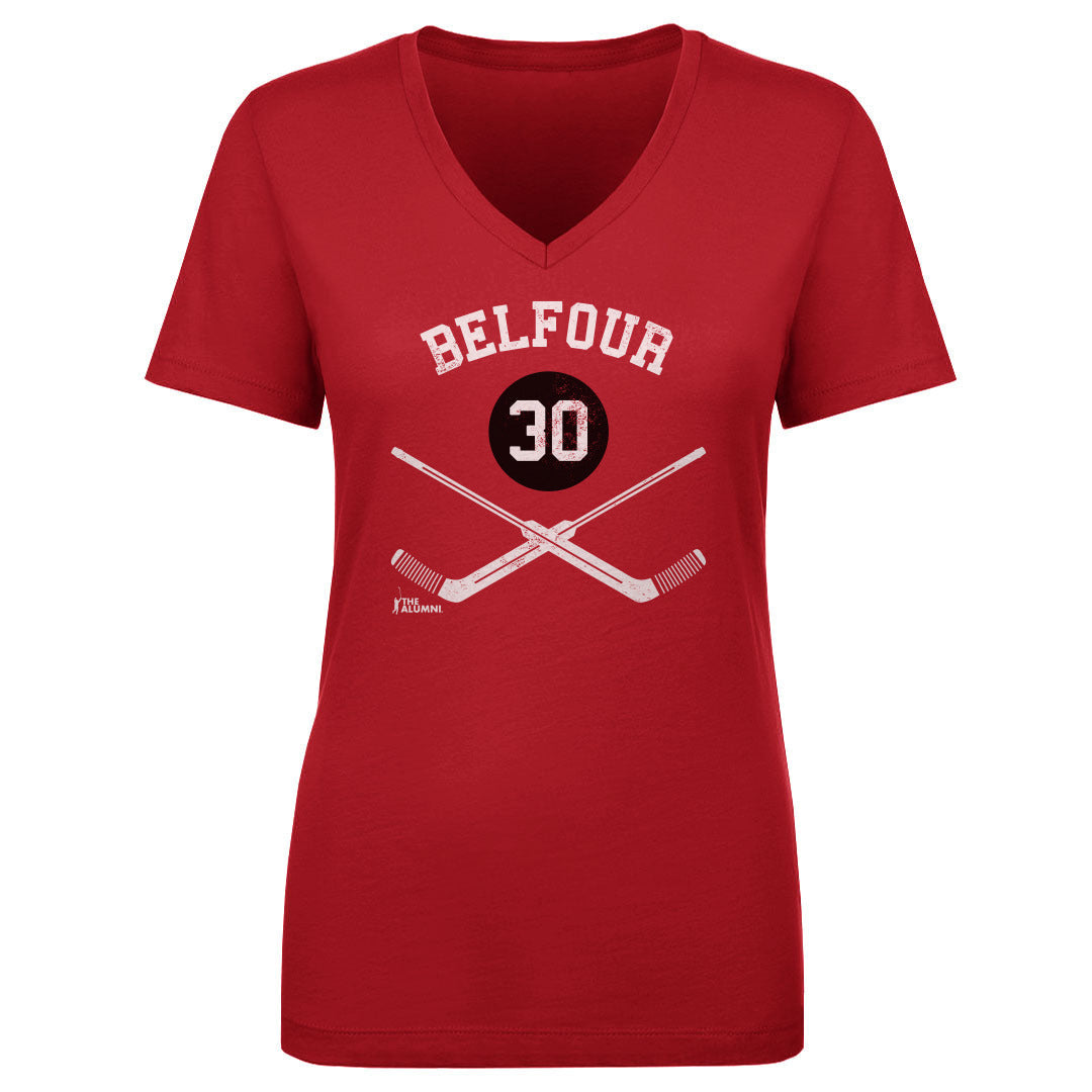Ed Belfour Chicago 30 Goalie Sticks WHT