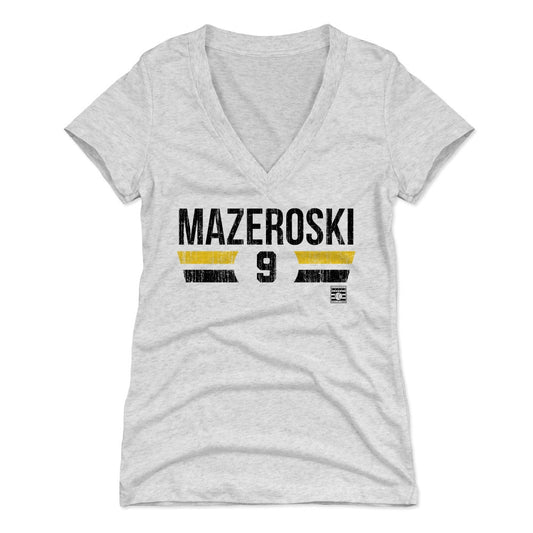 Bill Mazeroski Font K Womens V-Neck T Shirt 500 Level Officially Licensed Fan Gear