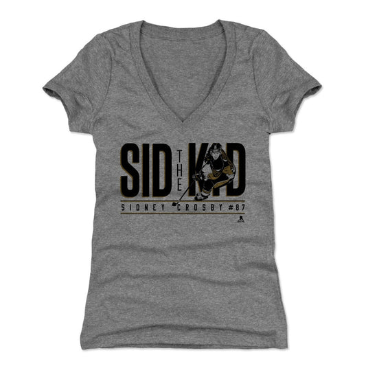 Sidney Crosby Shadow K Womens V-Neck T Shirt 500 Level Officially Licensed Fan Gear