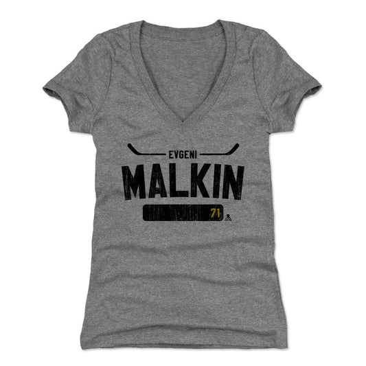 Evgeni Malkin Athletic K Womens V-Neck T Shirt 500 Level Officially Licensed Fan Gear