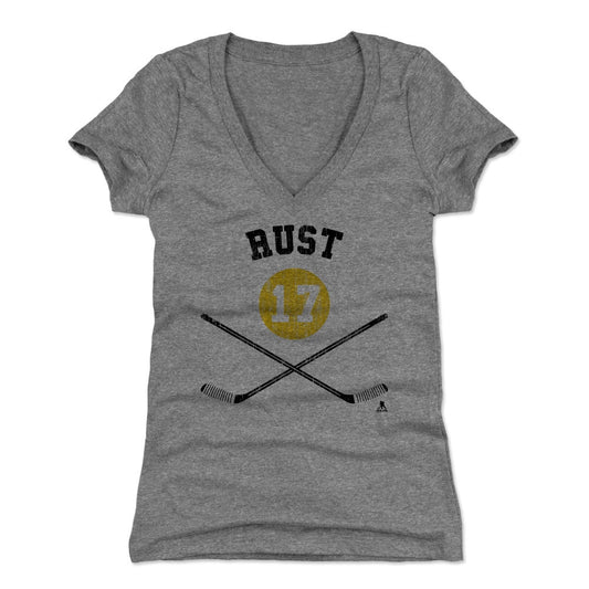 Bryan Rust Sticks K Womens V-Neck T Shirt 500 Level Officially Licensed Fan Gear