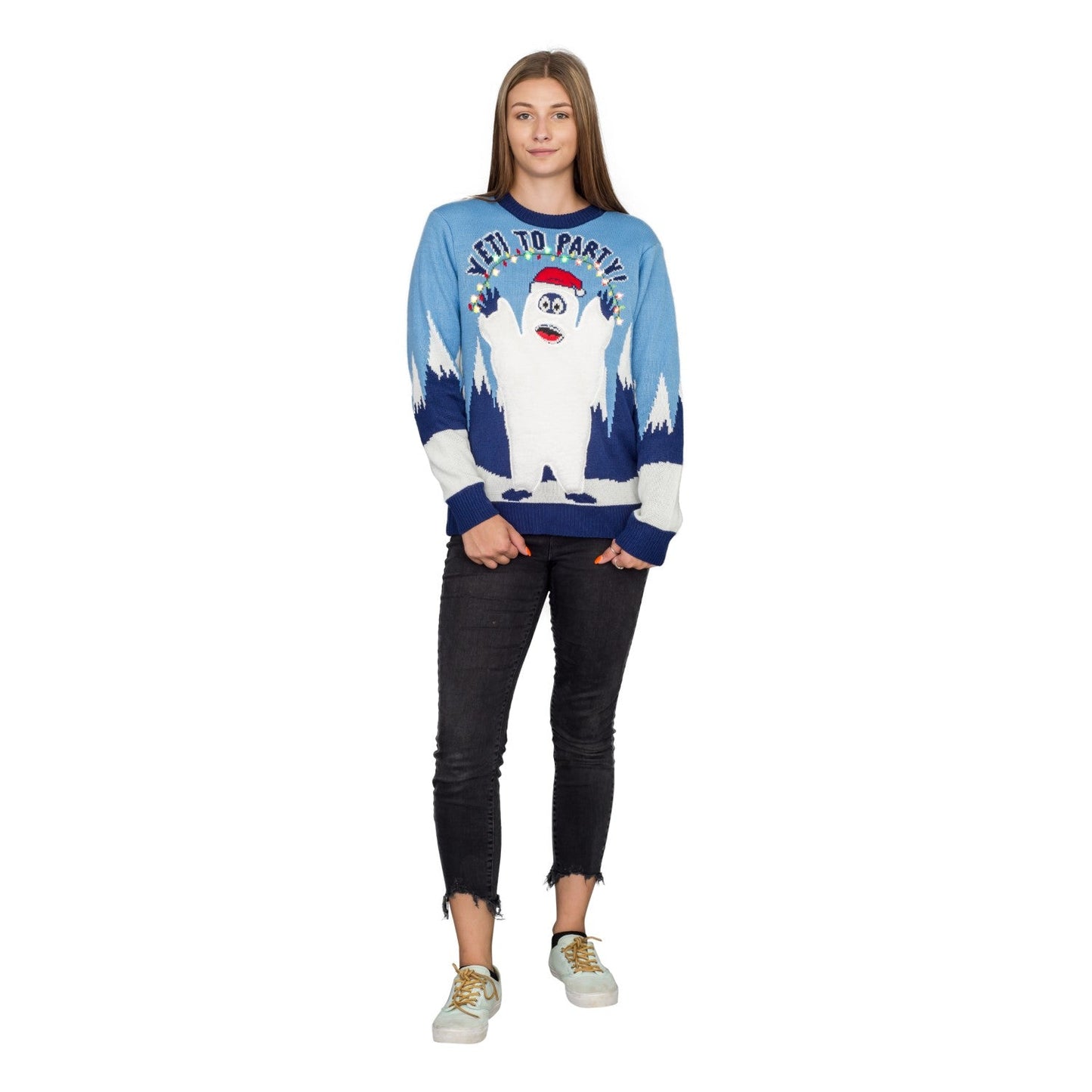Yeti to Party Light up Ugly Christmas Sweater