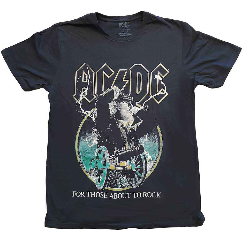 AC/DC For Those About To Rock Yellow Outlines Mens T Shirt