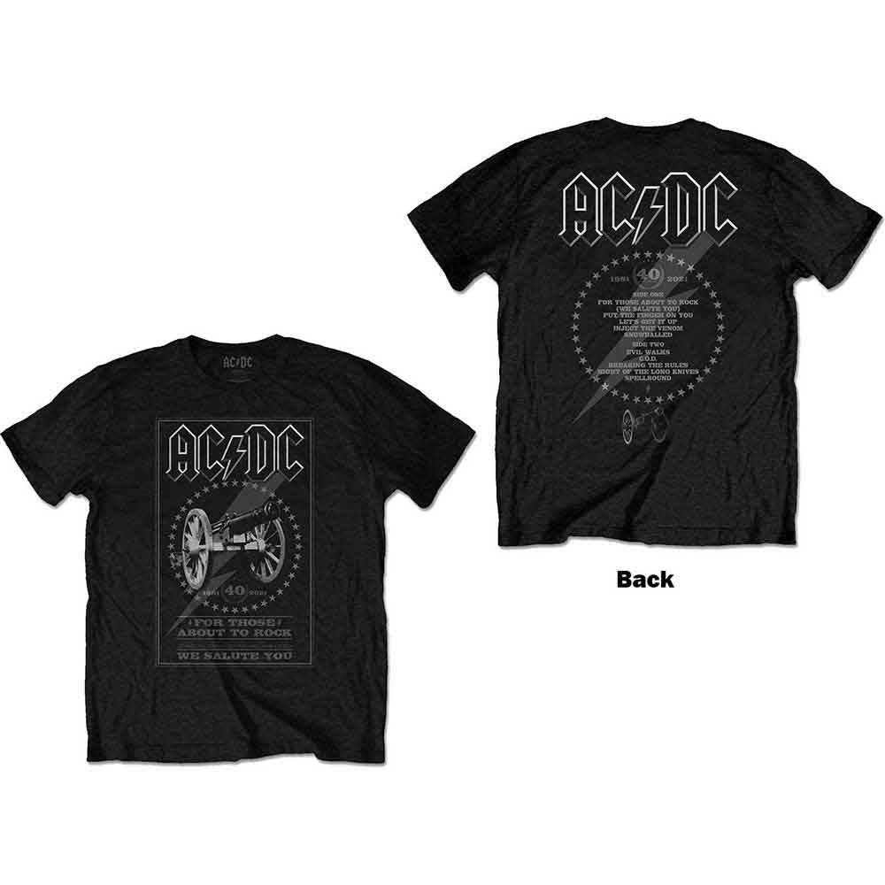 AC/DC FTATR 40th Monochrome Mens T Shirt