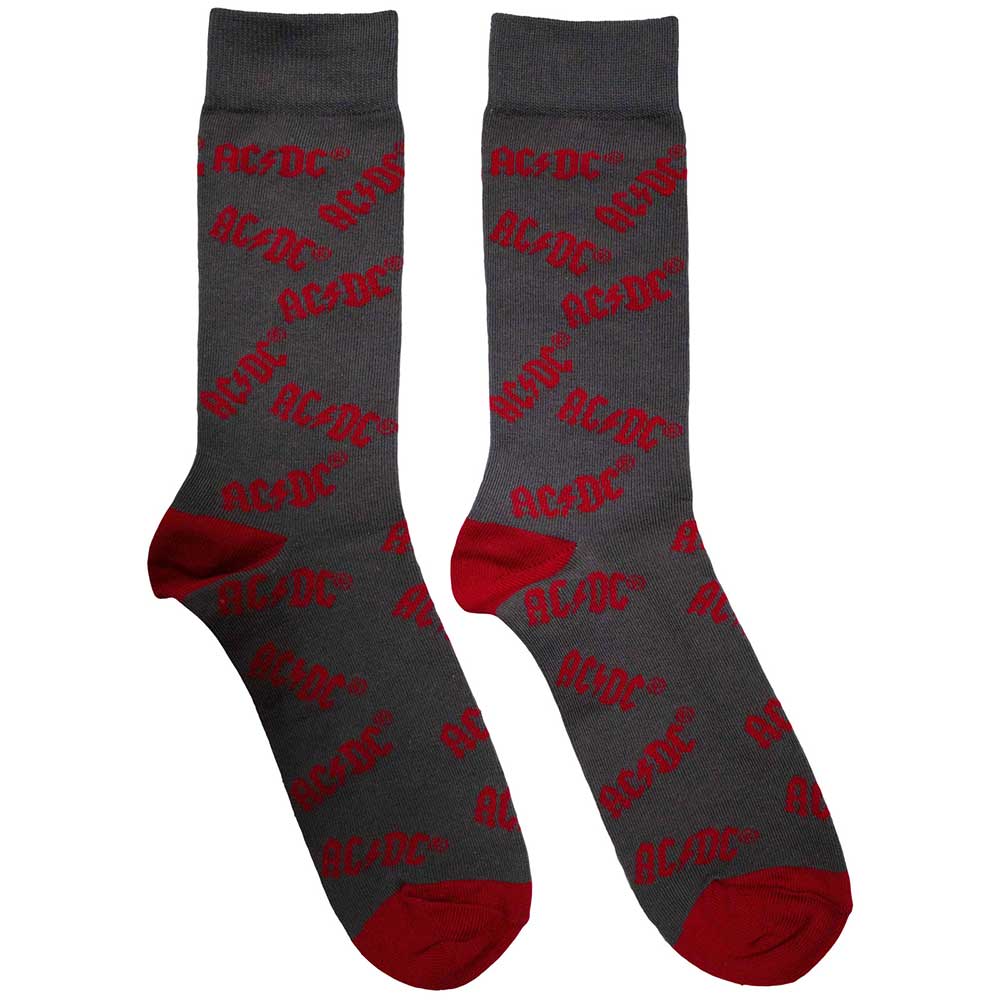 AC/DC Logo Pattern Socks Grey
