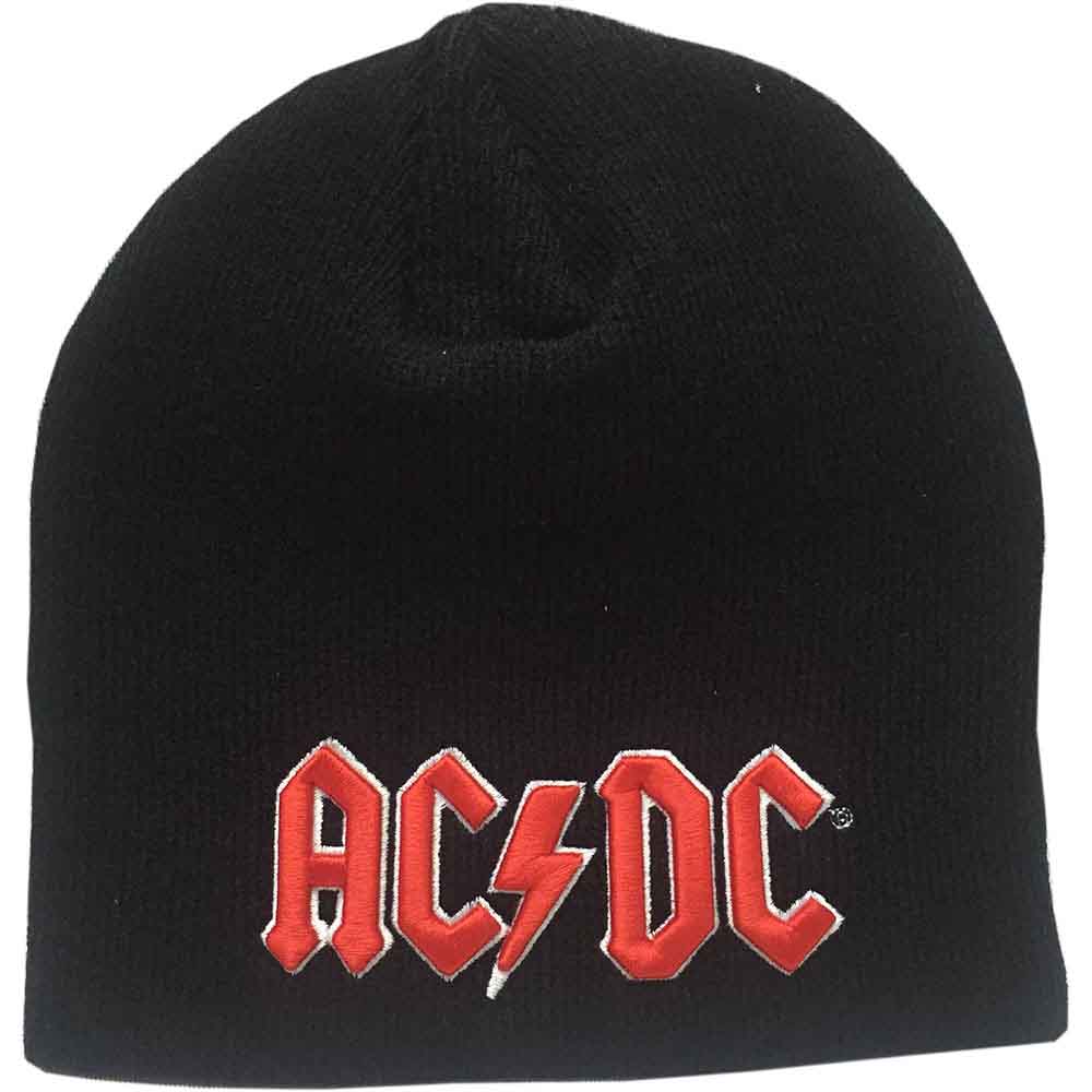 AC/DC Red 3D Logo Beanie Hat Black