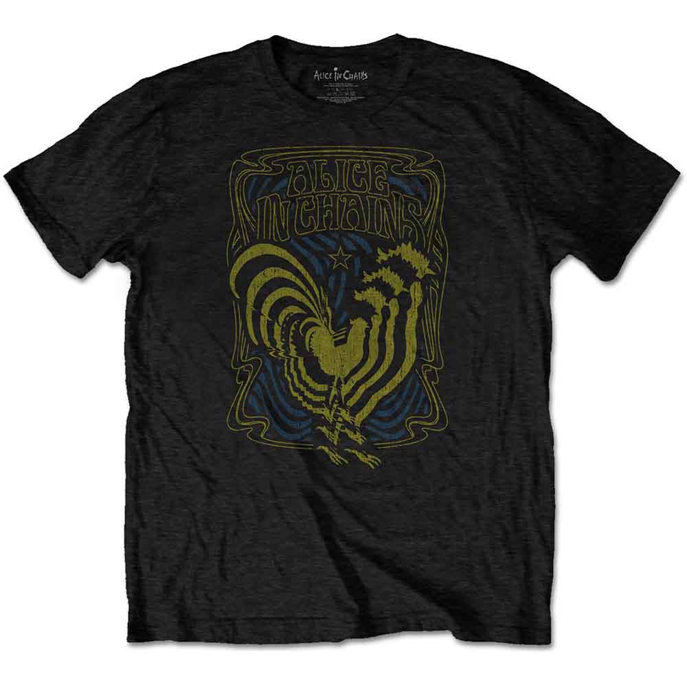 Alice In Chains Psychedelic Rooster Mens T Shirt