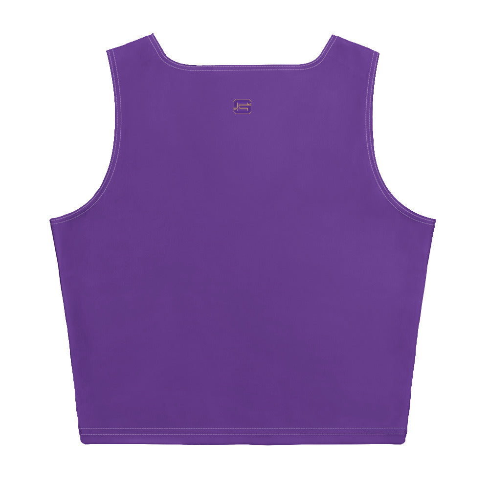 LSU Football Womens Crop Top Shirt Purple