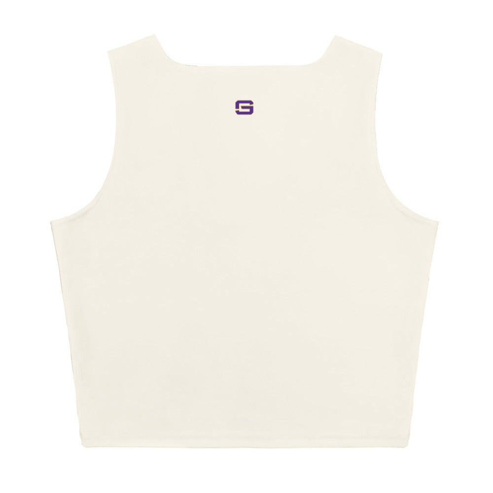 LSU Football Eye of the Tiger Womens Crop Top Shirt Cream