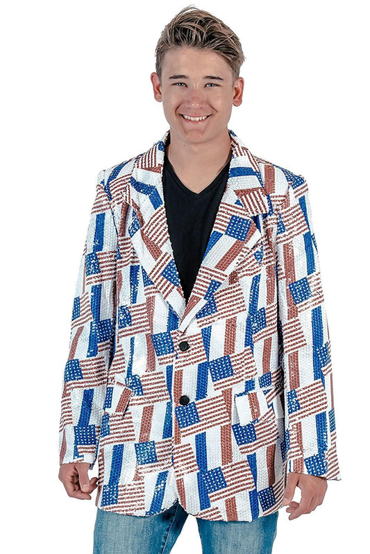 American Flag Sequin Jacket Blazer