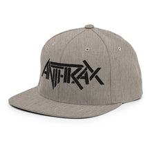 Load image into Gallery viewer, Anthrax - Black on Gray Snapback HD Embroidered Hat