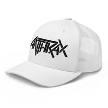 Load image into Gallery viewer, Anthrax - Black on White Trucker HD Embroidered Hat