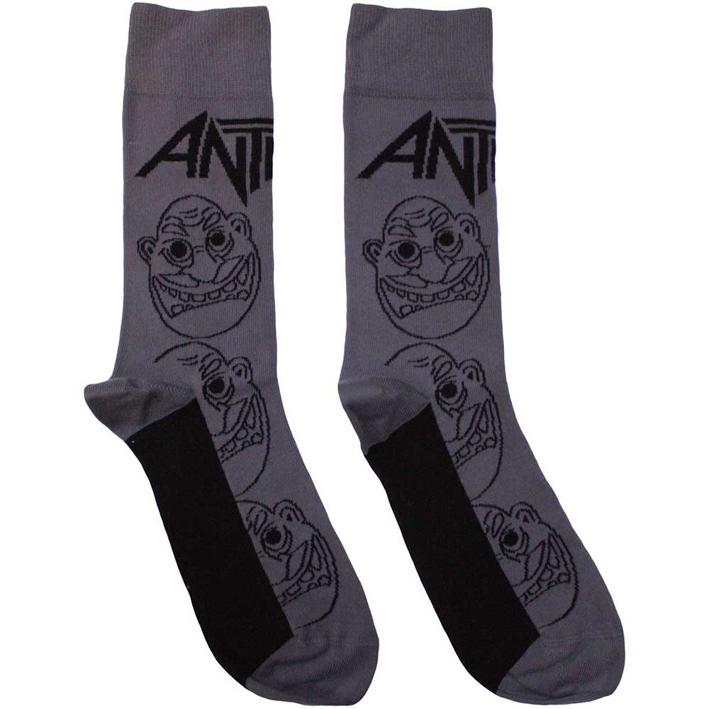 Anthrax Faces Pattern Mono Socks Grey