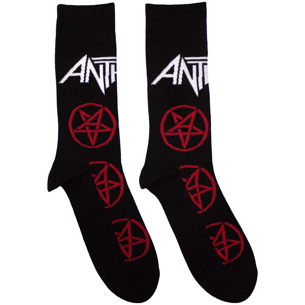Anthrax Pentathrax Pattern Socks Black