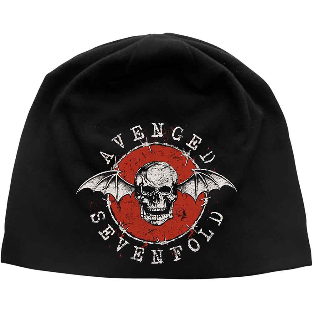 Avenged Sevenfold Distressed Bat Beanie Hat Black