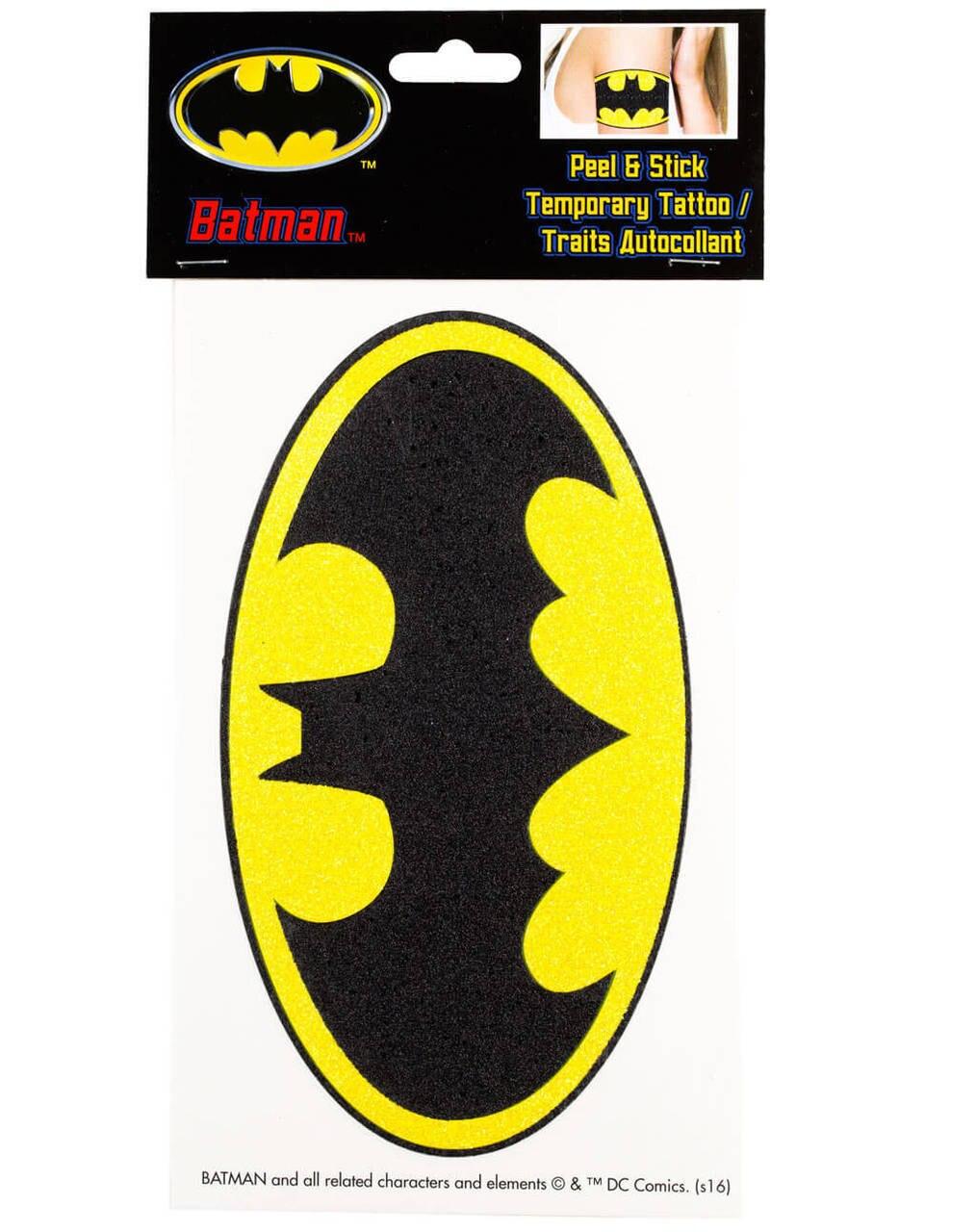 Batman Glittery Logo Peel and Stick Temporary Arm Tattoo
