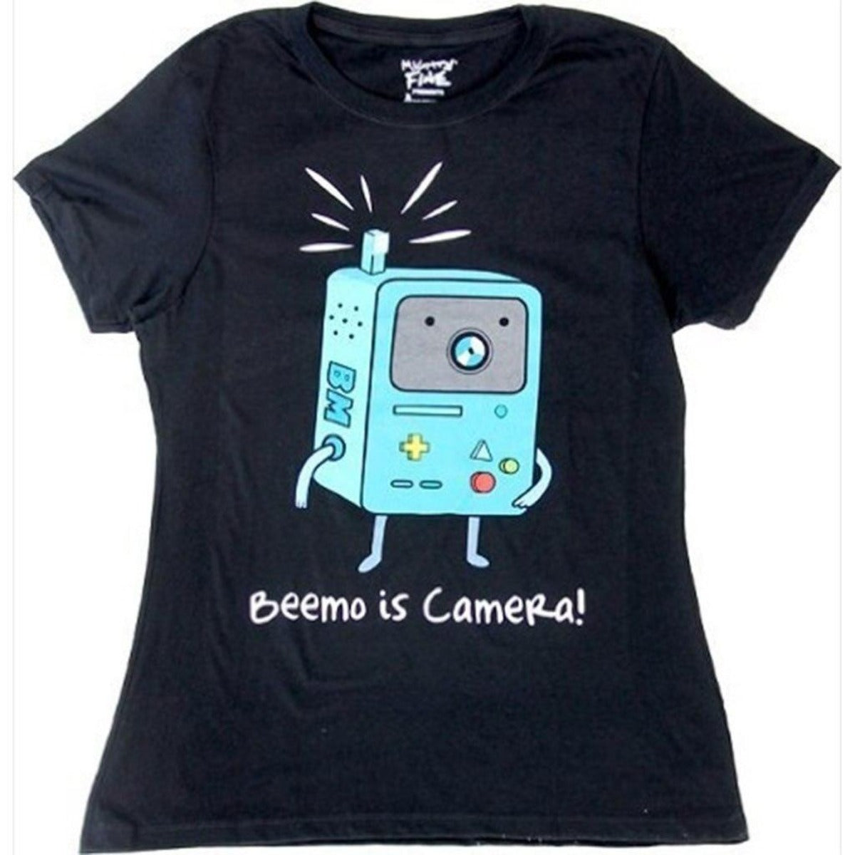 Beemo Is Camera Juniors Black T Shirt