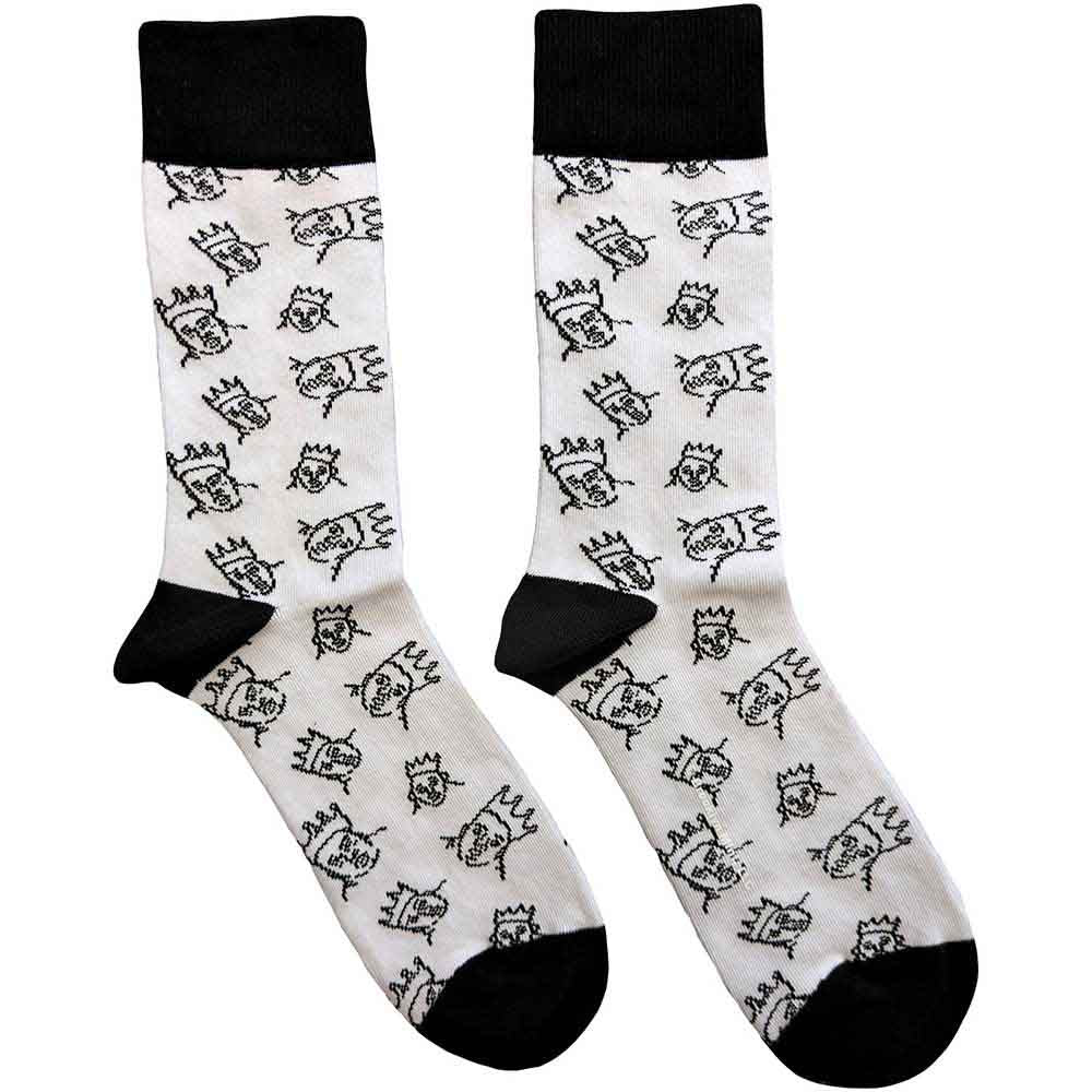 Biggie Smalls Hand-Drawn Socks White