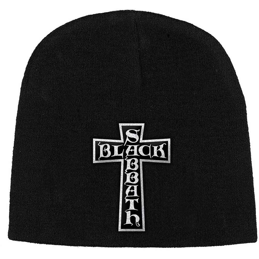 Black Sabbath Cross Logo Beanie Hat Black
