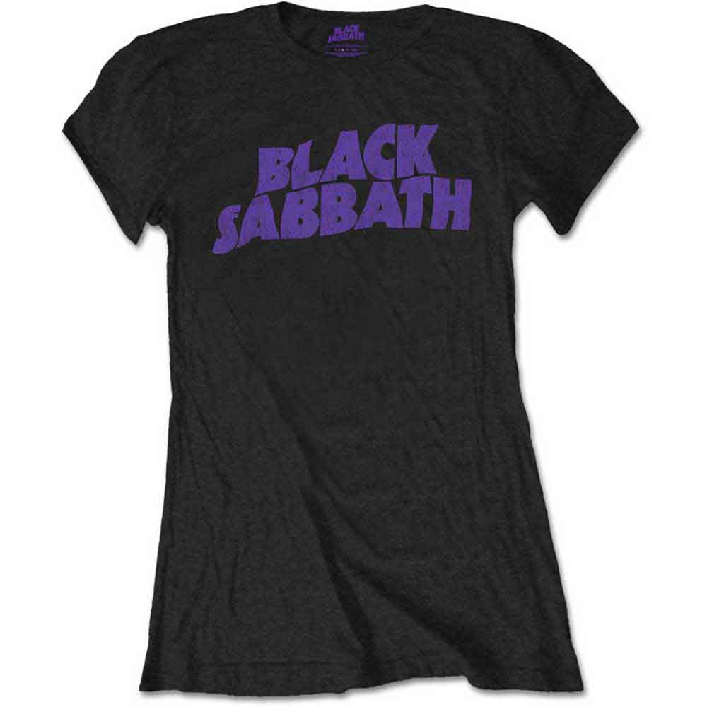Black Sabbath Wavy Logo Vintage Womens T Shirt