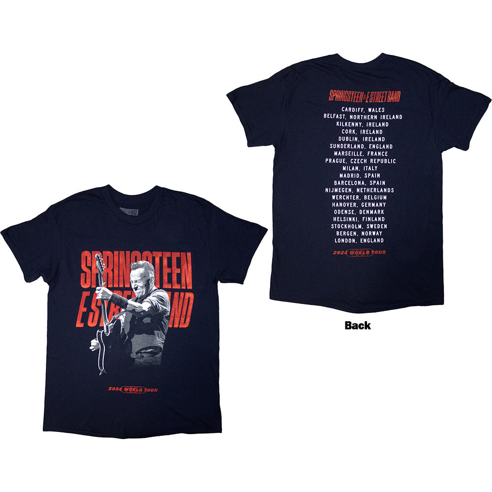 Bruce Springsteen Tour '24 Guitar Photo Mens T Shirt