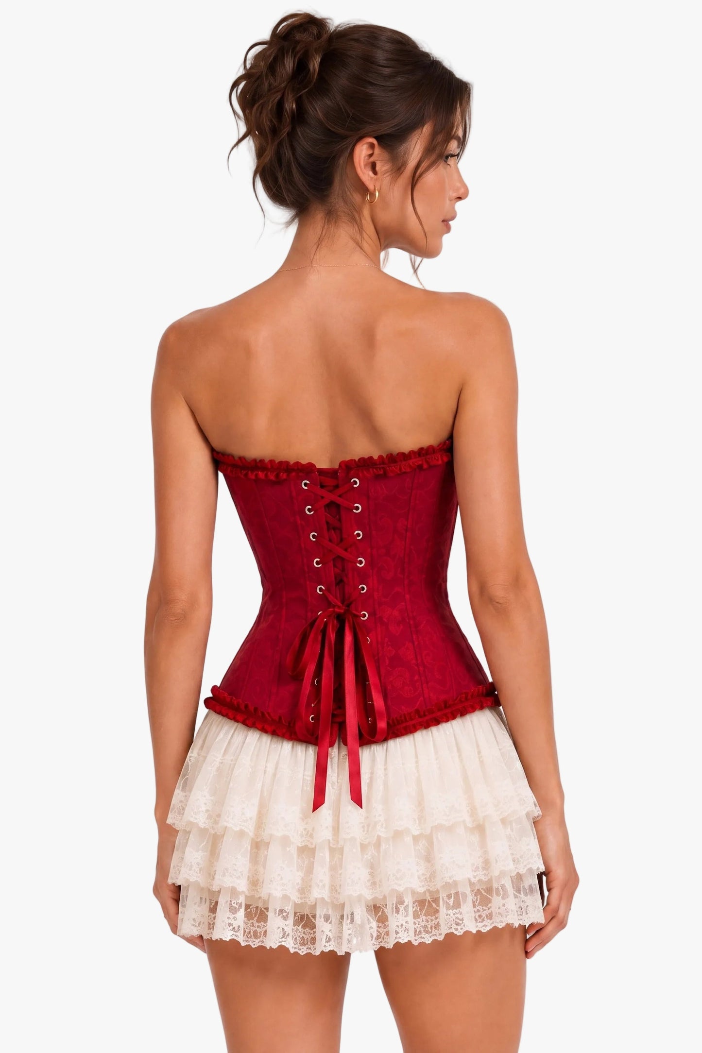 Scarlet Prayer Burgundy Red Corset Womens Halloween Costume