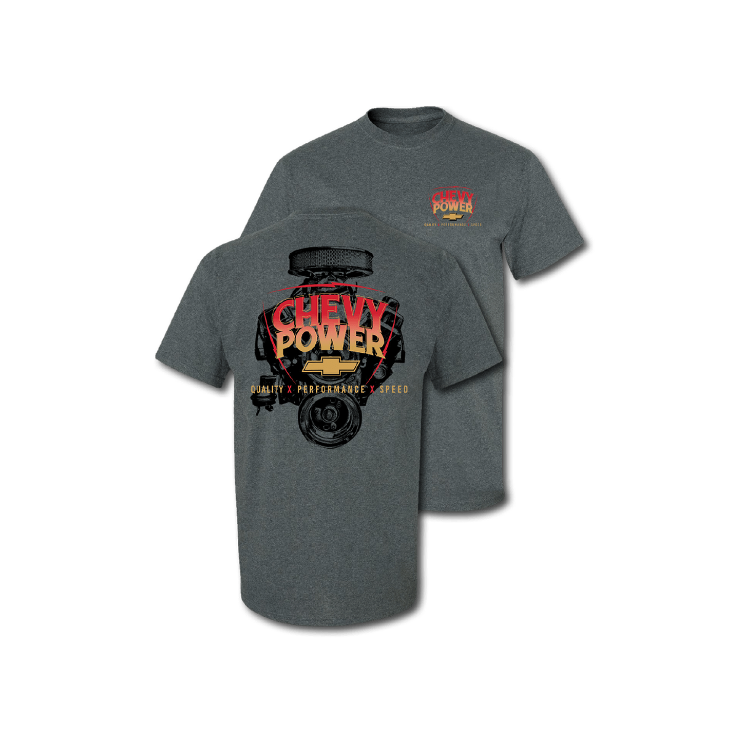 Chevrolet "Chevy Power" Mens T Shirt Grey