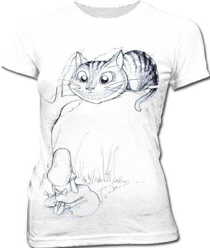 Chesire Cat White Juniors T Shirt