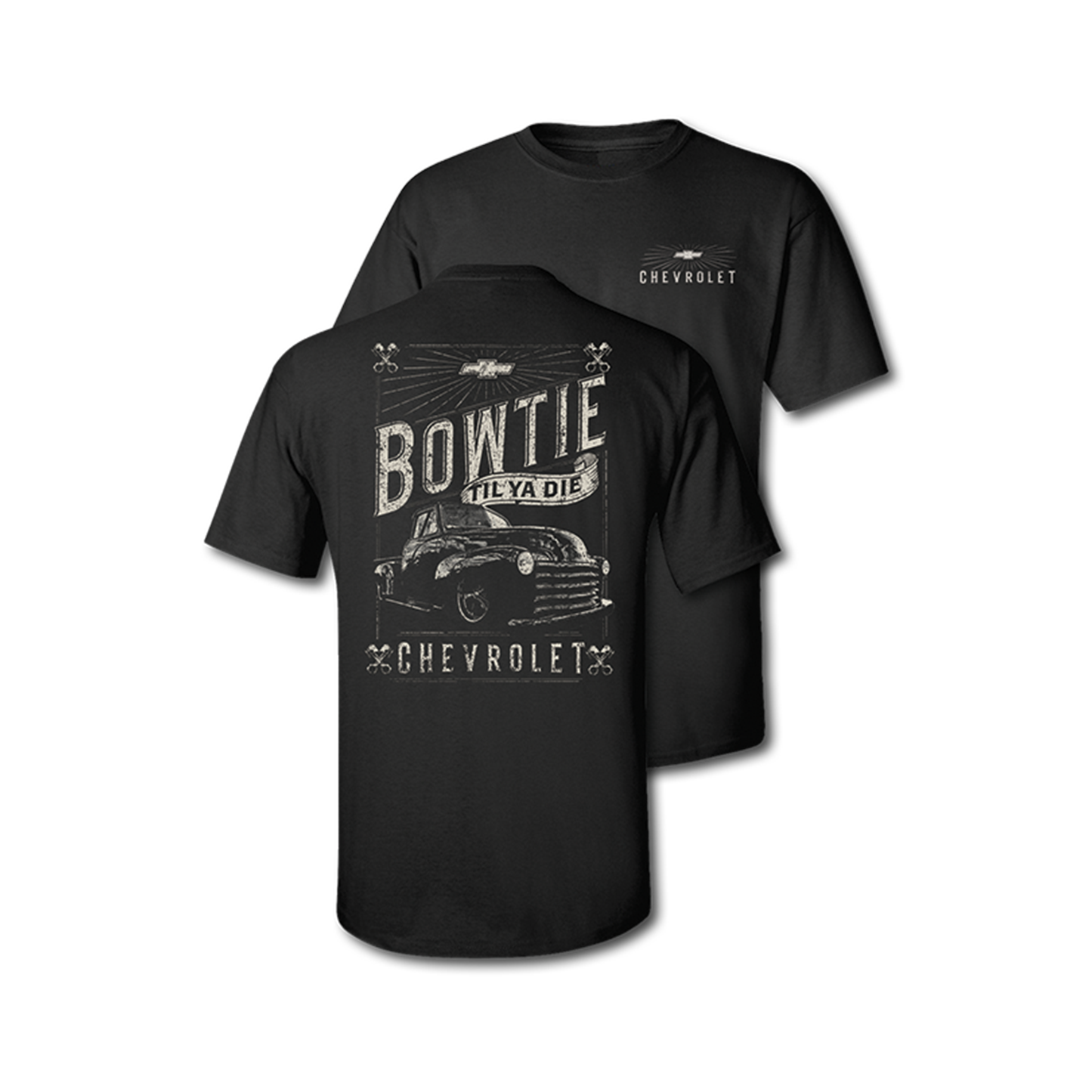 Chevy Trucks "Bowtie Til Ya Die" Mens T Shirt Black