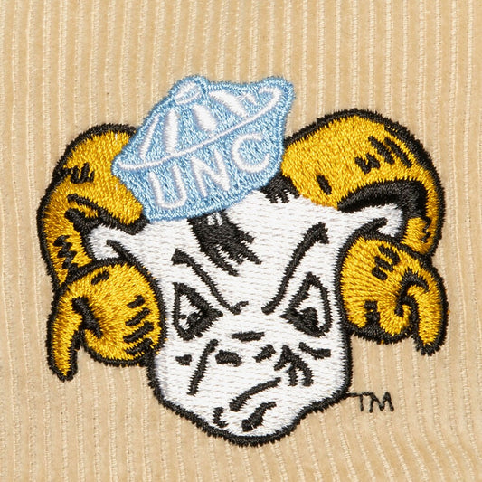 North Carolina Tar Heels - Mitchell and Ness NCAA 2 Tone Team Cord Fitted Snapback Hat Off White