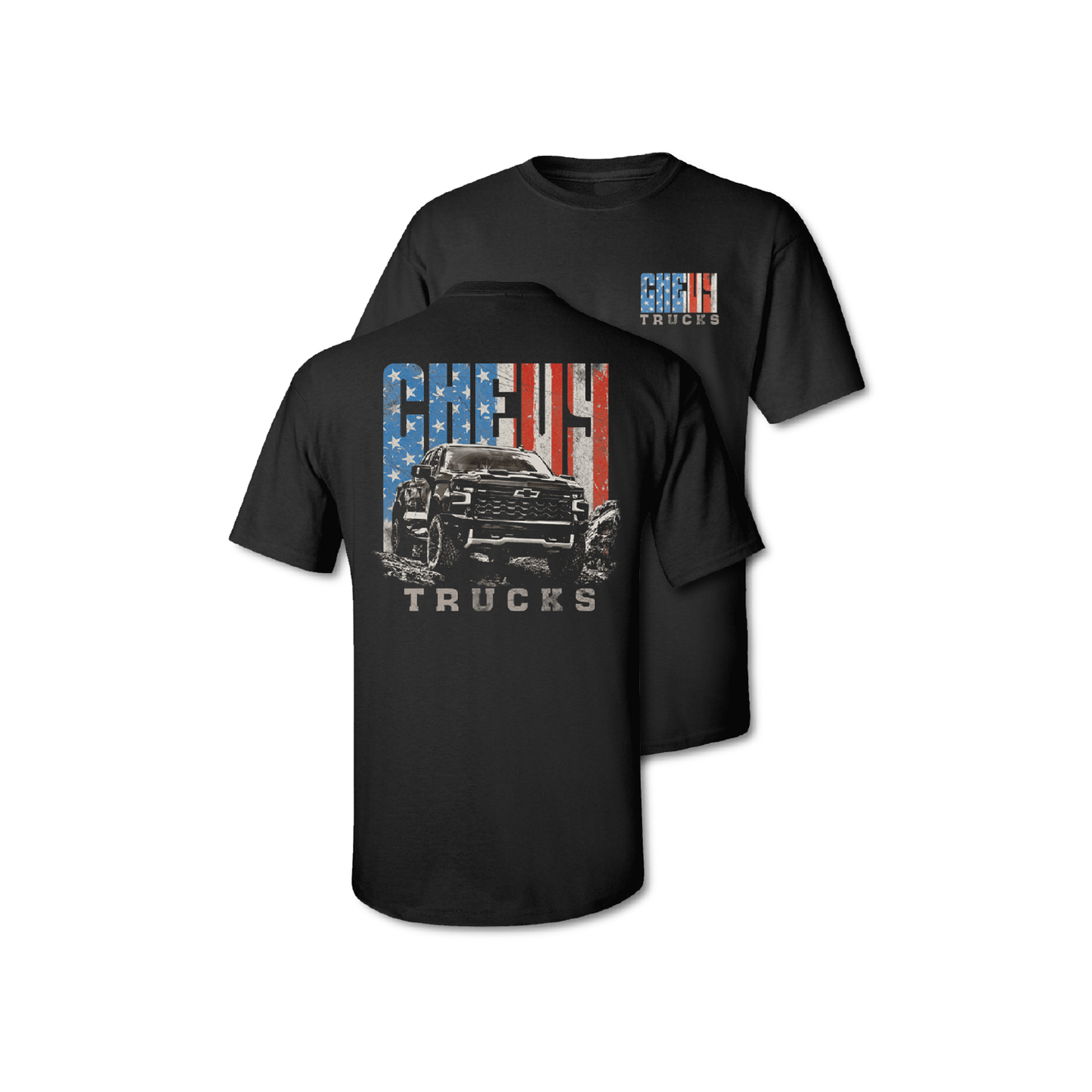 Chevy Trucks "Silverado USA" Mens T Shirt Black