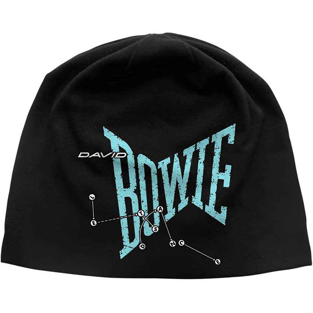 David Bowie Let's Dance JD Print Beanie Hat Black